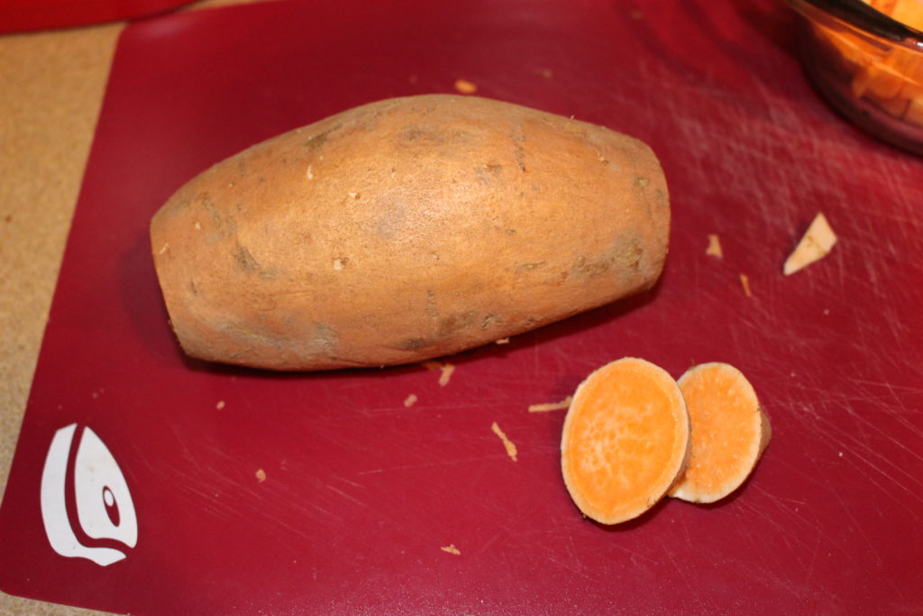 Sweet potato cut the ends off