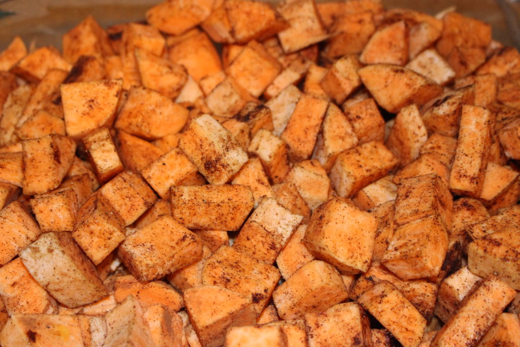 Perfectly roasted sweet potatoes.